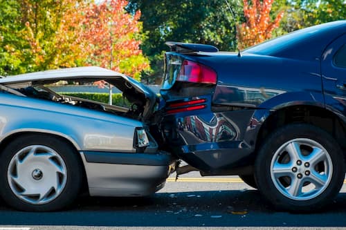 fender bender car accident from the back